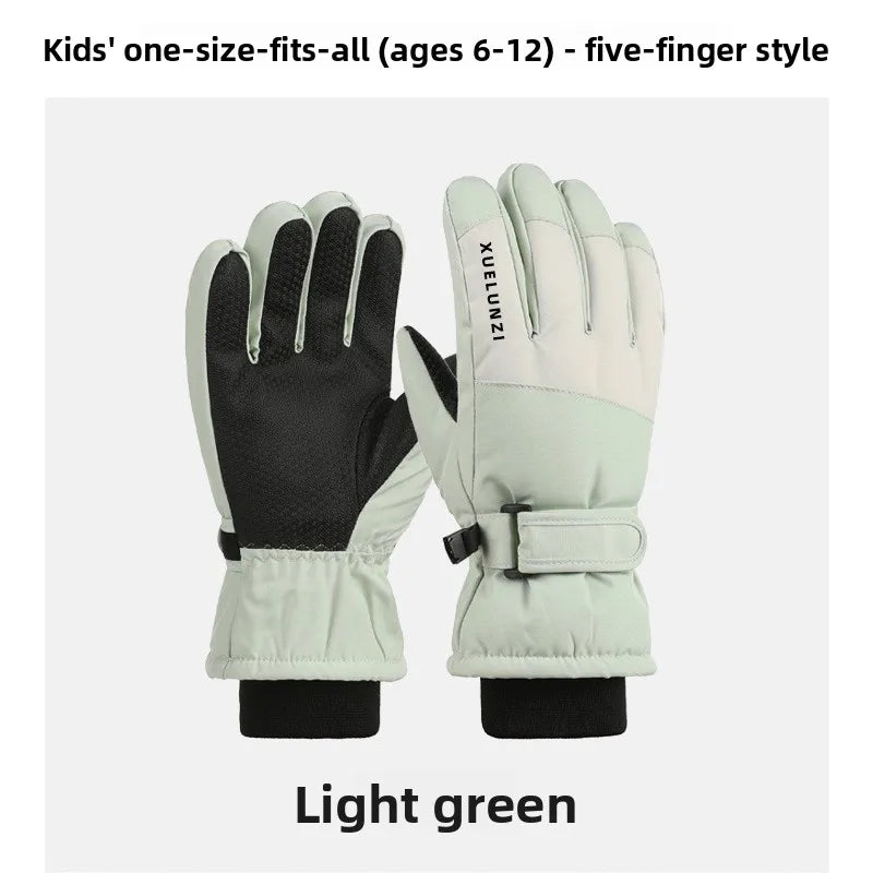 Kids Winter Ski Gloves Waterproof Thermal Snow Gloves for Boys Girls Outdoor Cold Weather Mittens for Cycling Riding and Sports