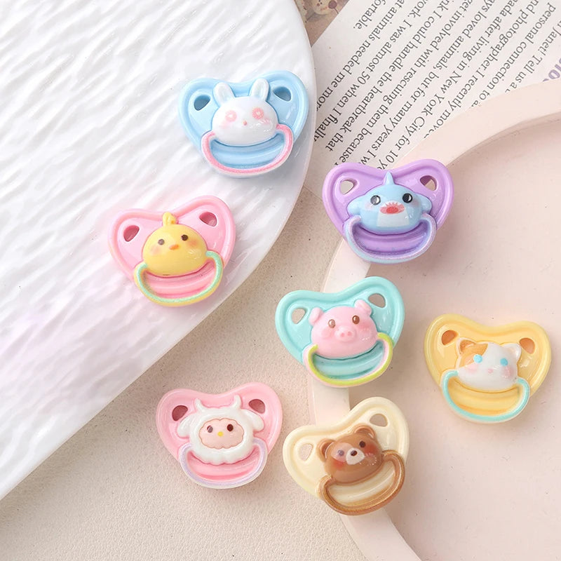 Lovely Pack of 10 Miniature Pacifiers for Baby Dolls, Kids Play Supplies & Doll Nipples for Pretend Play