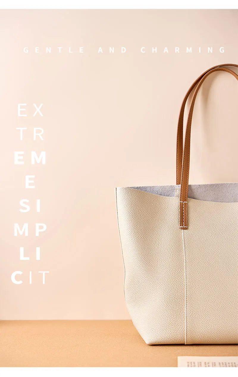 100% Genuine Leather Women's Tote Bags Luxury Designer Large Capacity Women Shoulder Bag Soft Cowhide Female Handbags 2378