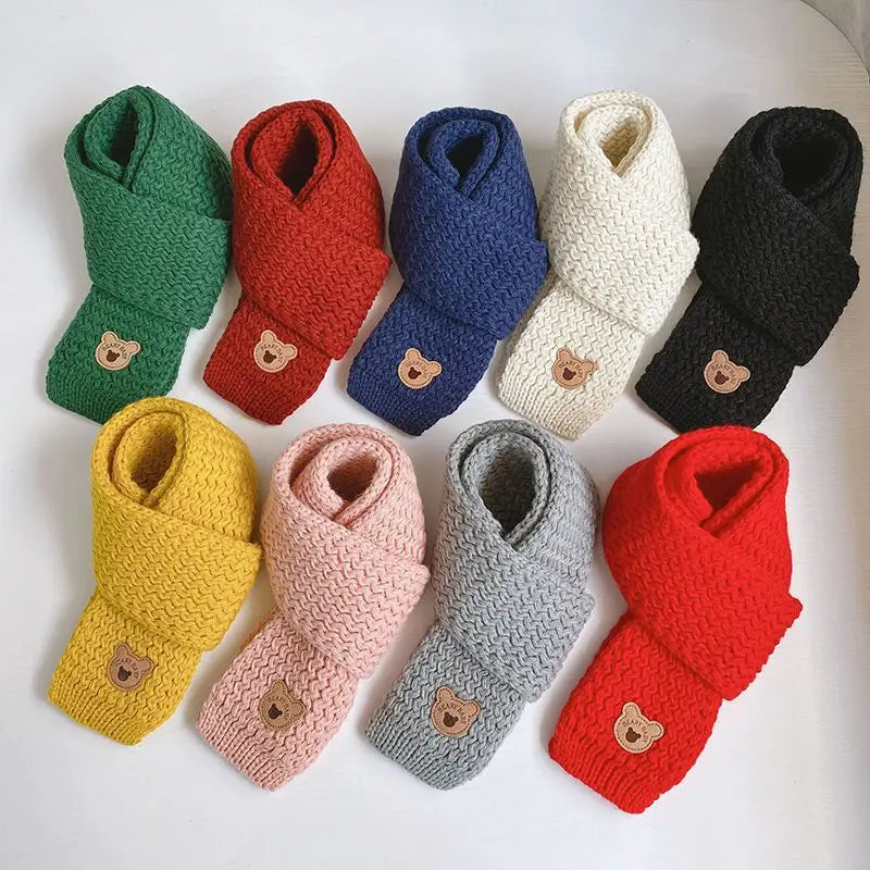 Autumn Winter Warm Toddler Boy Girl Scarfs Cartoon Animal Bear Scarf for children Boy Outdoor Scarfs Kids Clothes Accessories
