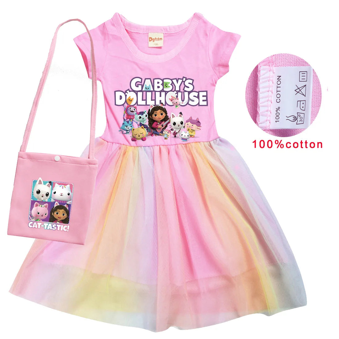 Gabbys Dollhouse Girl Cat Tastic Cosplay Costumes Girls Dresses Bag Kawaii Kids Princess Dress Birthday party Costume with bag