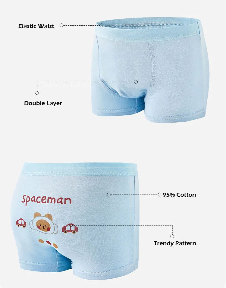 4pcs/lot Boys Underpants Little Big Boy's Cotton Briefs Children's Underwear Boxer Shorts Baby Toddler Underwear for Kids Boy