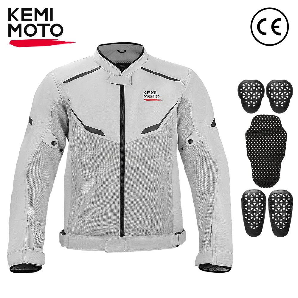 Motorcycle Riding Jacket for Men with CE Armored Protective Gear Cycling Biker Jacket Summer Breathable Soft Lining