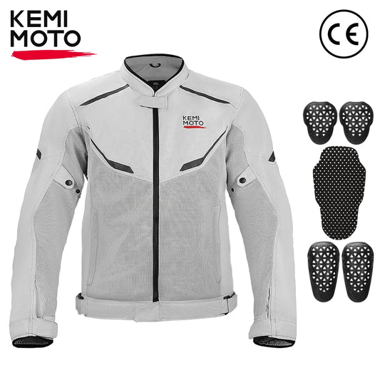 Motorcycle Riding Jacket for Men with CE Armored Protective Gear Cycling Biker Jacket Summer Breathable Soft Lining