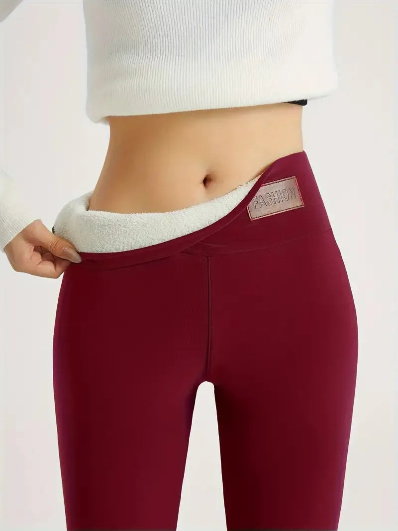 Fashionable Women's Warm High Waisted Leggings For Autumn and Winter Elastic and Comfortable Flattering Fit Durable Fabric