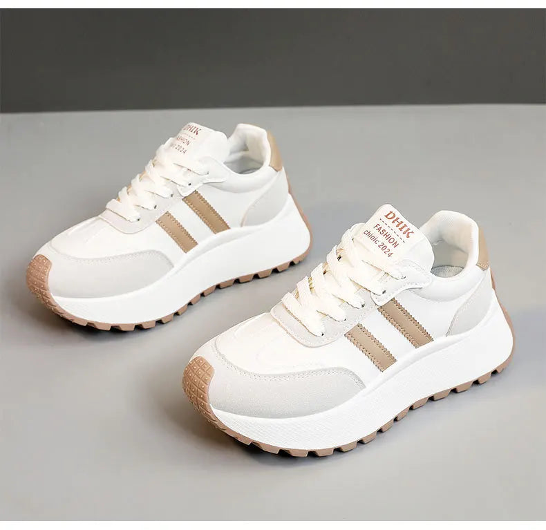 2026 Summer Thick-Soled Women Shoes Height-Increasing Women Sneakers Casual Skate Shoes Lace-Up Sports Running Shoes for Women