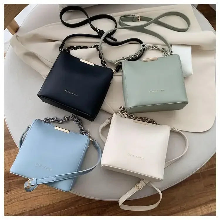 Women's Leather Fashion Senior Small Fresh Chain Bucket Bag Shoulder Crossbody Handbag Tote Bags for Women Bolsos Para Mujer