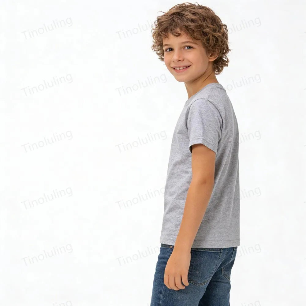 1 to 14 Years Boys Tshirt Plain Cotton Teenage Girls T Shirts Basic White Black Tees Korea Short Sleeve Summer Children Clothing