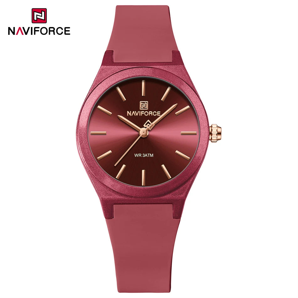 NAVIFORCE 2025 Women Fashion Watches Quartz Watch Sports Silicone Strap Ladies Wristwatches Simple Clock Gift relogios feminino
