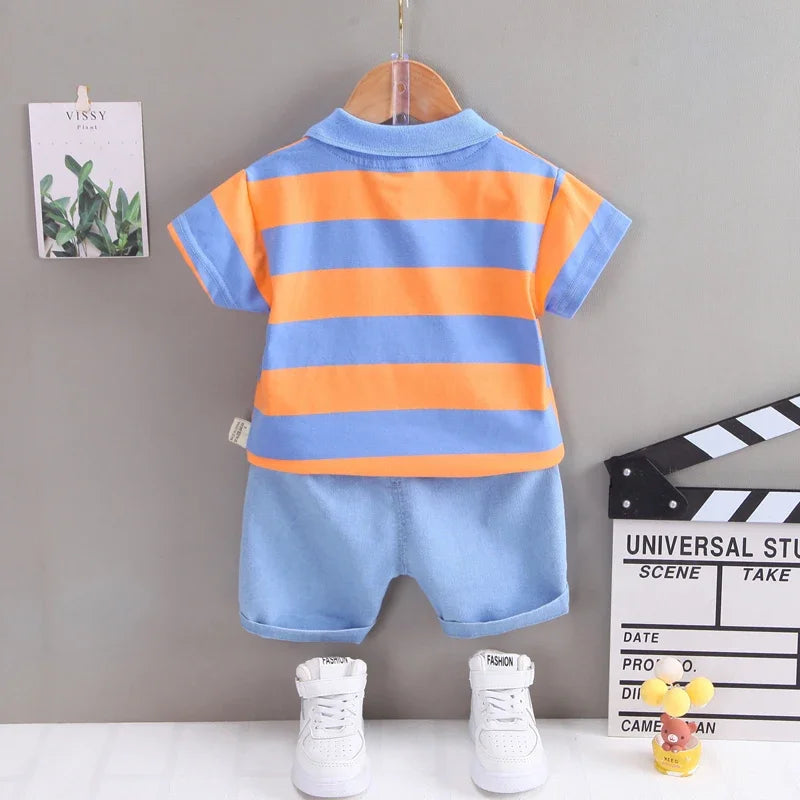 New Children Cotton Summer Kids Boy Girl Clothes Printed LionT Shirts Shorts 2Pcs/Set Infant Kids Fashion Toddler Tracksuits