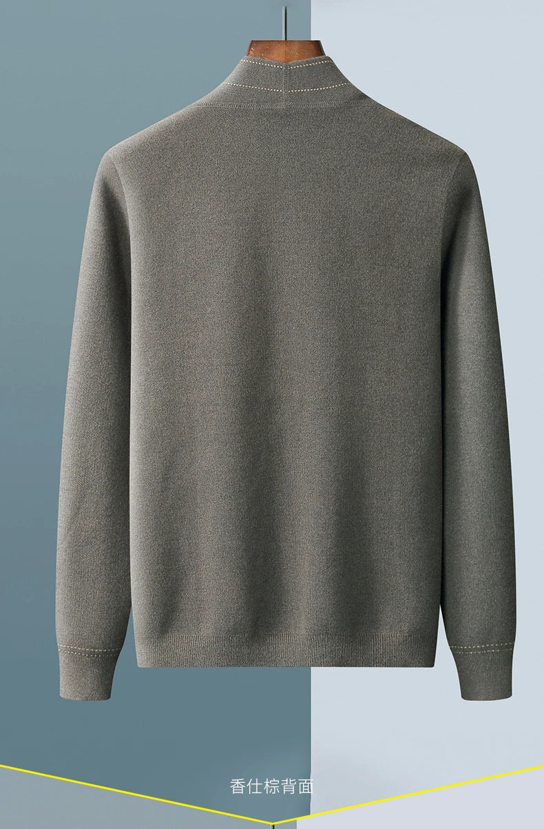 Fall/Winter New Men's Wool Cardigan Jacket Knitted Outer Cashmere Sweater Men's Wear