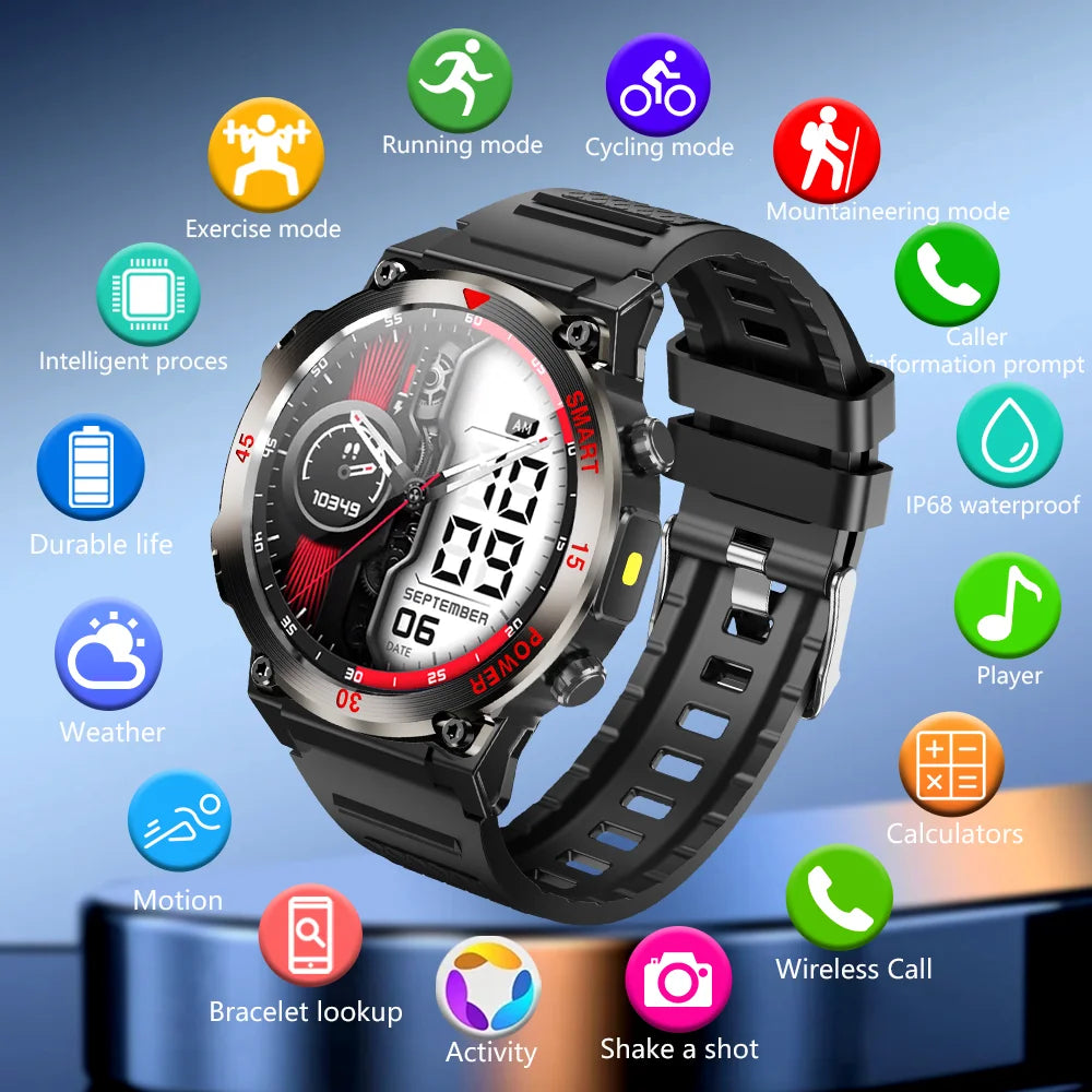 Smart Watch Men Women 1.52" Always-On Display Step Counter Magnetic Charging Bluetooth Call Fitness Tracker Multisport Modes