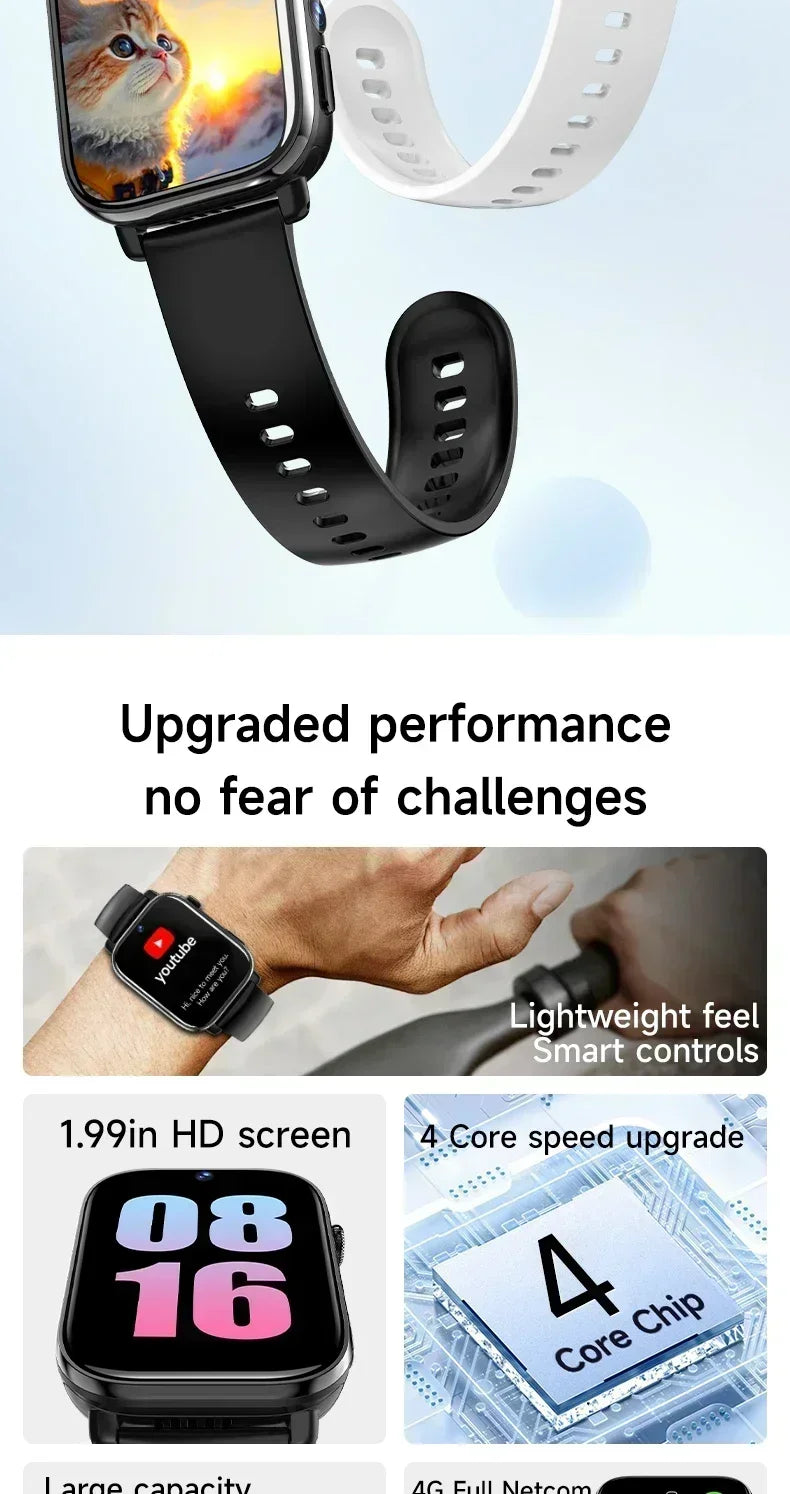 New Smart Watch with Full Touch HD Display, Built-in GPS & WiFi, Support SIM Card, Life Waterproof