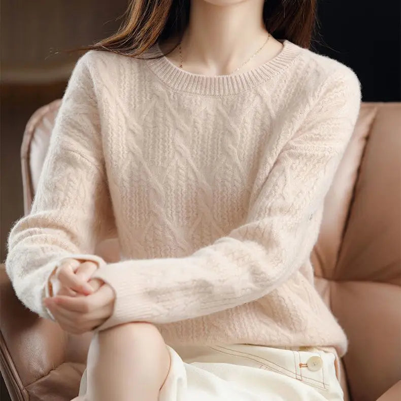 Fashion Loose Cashmere Women Sweater Autumn Winter Soft Warm Long Sleeve Solid Jumper Knitted Sweaters for Female Pullover Tops
