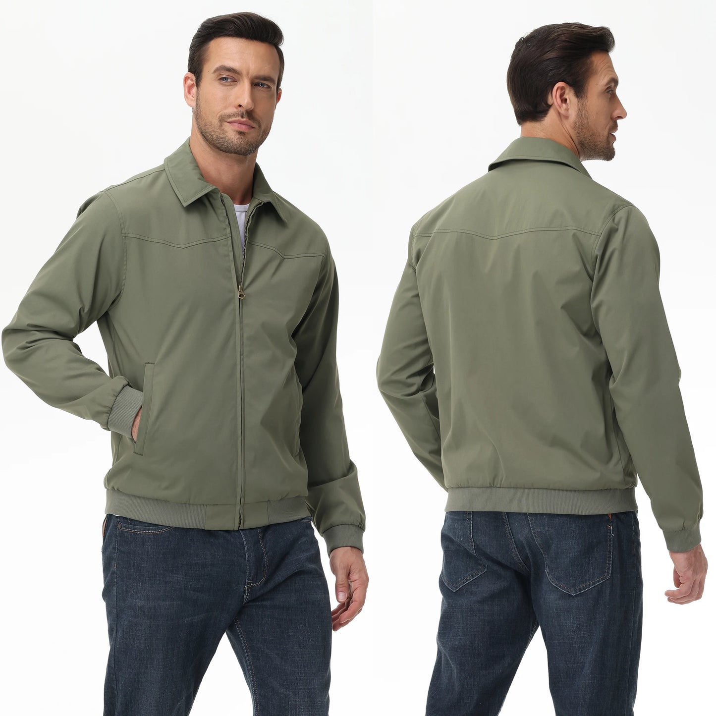 Mens Business Casual Jacket, Windbreaker Waterproof Fashion Coat, Cargo Jacket for Daily Outdoor Travel Autumn Winter