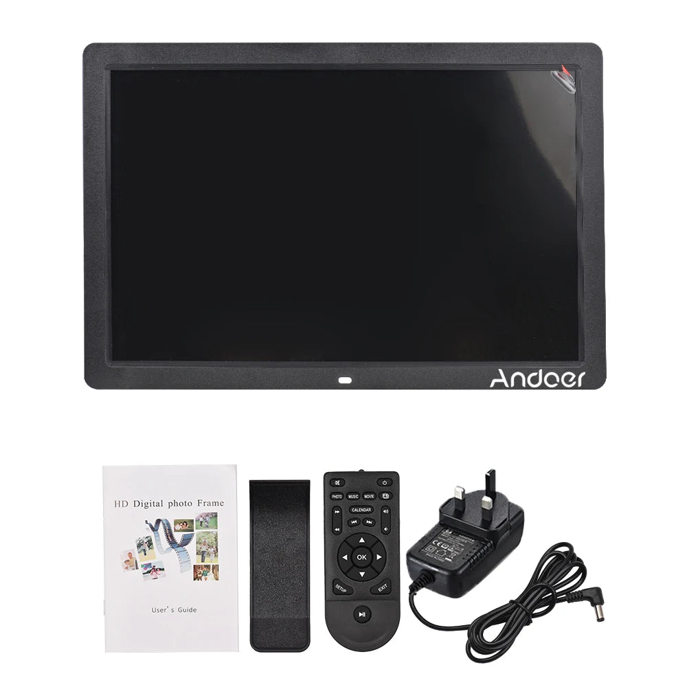 Andoer 17inch LED Digital Photo Frame 1080P Electronic Picture Frame MP3 MP4 Video Player Clock Calendar with Remote Control