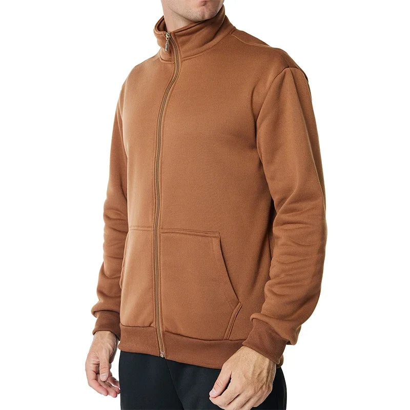 Men's Thermal Fleece Jacket Cozy Wind Resistant Full Zip Coat with Pockets Ideal for Outdoor Workouts and Hiking