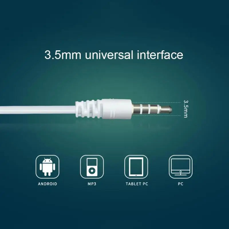 Auriculares intrauditivos blancos de 3,5mm para Samsung Galaxy, auriculares con cable y conector de micrófono para teléfonos móviles inteligentes, volumen ajustable