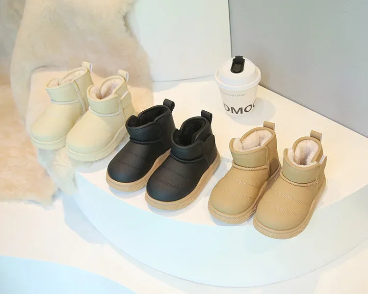 Winter Girl Outdoor Snow Boots New Causal Children's Cotton Boots for Boys Soft Warm Furry Hairy Kids Fashion School Ankle Boots