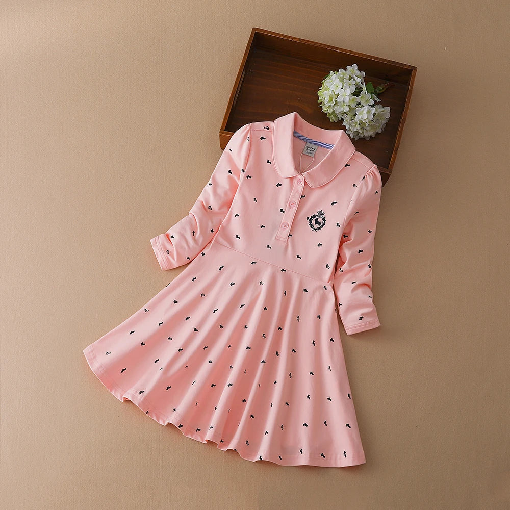 Kids Dress for Girls Spring Autumn Princess Costume 2023 New Long Sleeve Cotton Dress Little Girls Casual Wear Children Clothes