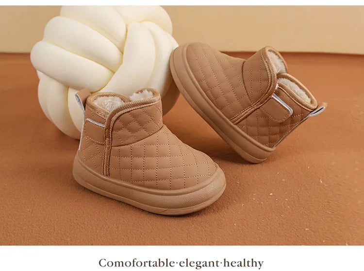 Winter Plush Boots For Children Soft Warm Velvet Snow Boots For Kids Anti-slippery Waterproof Boy's Girl's Winter Boots