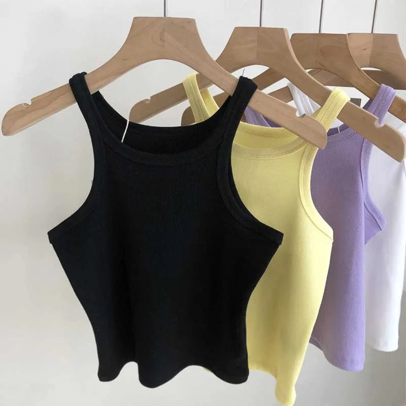 2025 Women Tank Tops Sexy Cropped Top Female Women Summer Camisole Camis Black White Sport Clothes For Women