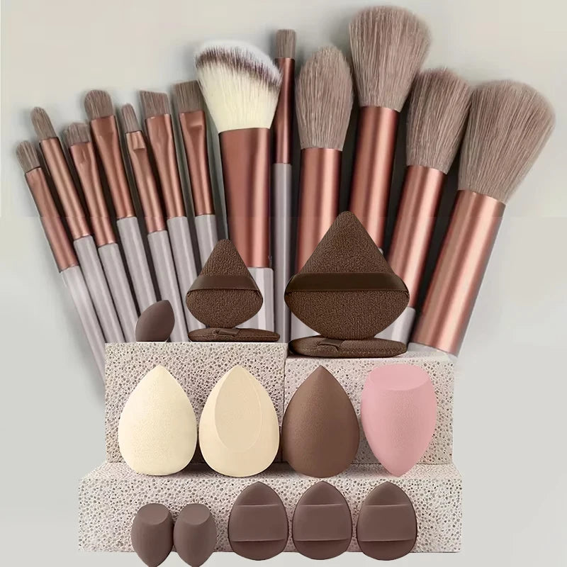 10PCS Makeup Brushes Set Eyeshadow Brush Angled Eyeliner Brush Fan Lash Brush Loose Powder Brush Makeup Tools