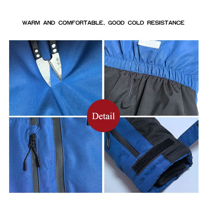 Winter Children Ski Suit Windproof Warm Jumpsuit Boys Thicken Fleece Jacket coat Children Clothing onesie