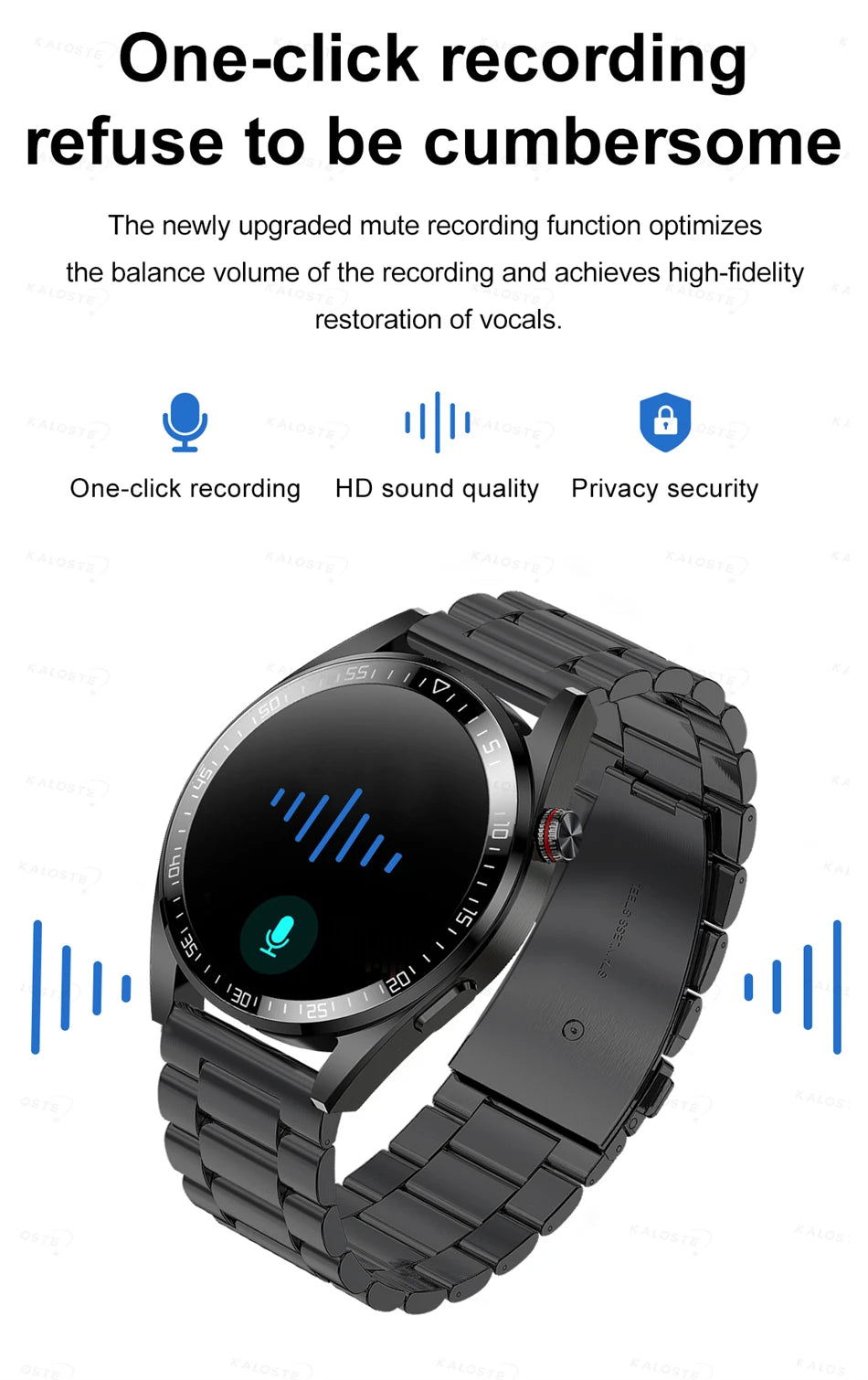 New Smart Watch Mens 4G Memory Local Music Player 454*454 AMOLED Screen Bluetooth Call Sports Man Smartwatch For Man Android iOS