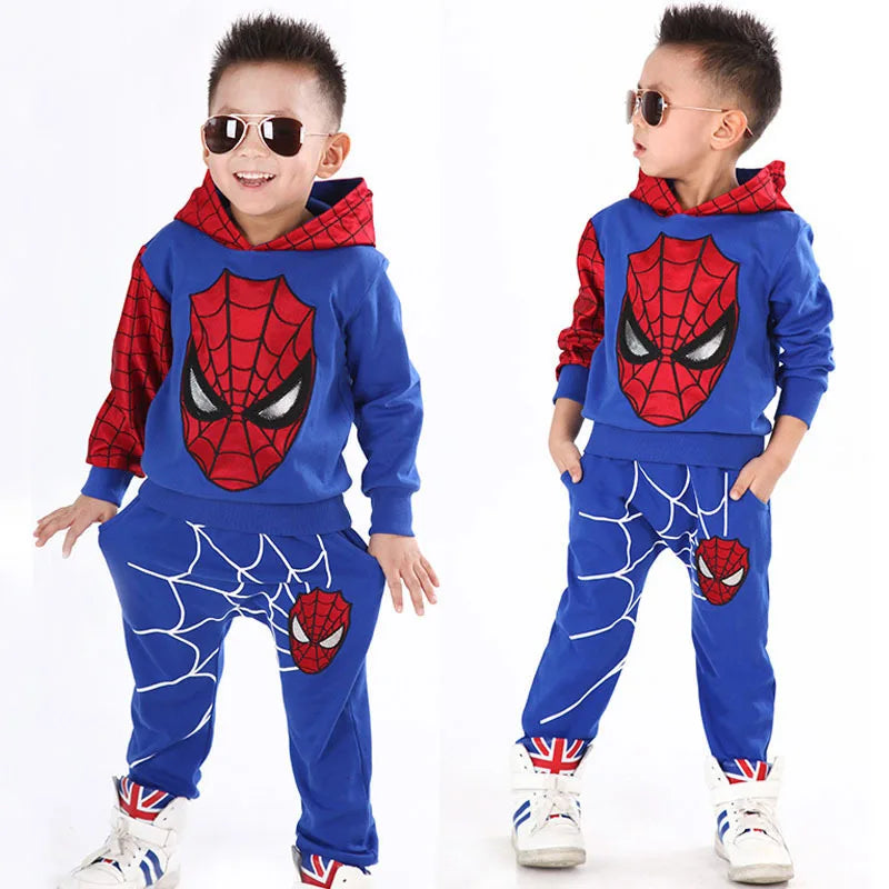 Spider-man Children's Clothing Sets Boys Toddlers Fashion Set Kids Long Sleeved+Pant 2Piece Clothes Sleepwear Sets