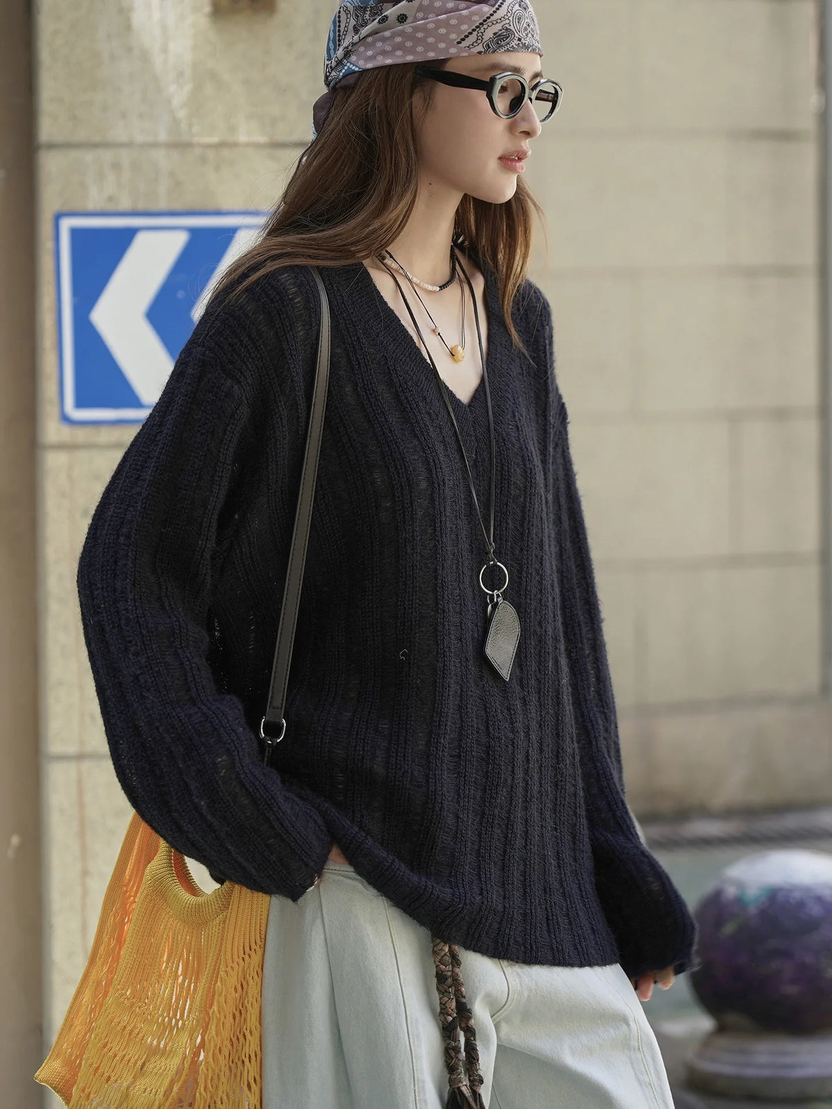 2026 New Women Soft Material Pullovers V-Neck Autumn Women Sweater Clothes Knitted Pullovers Long Sleeve Sweater Pull Femme