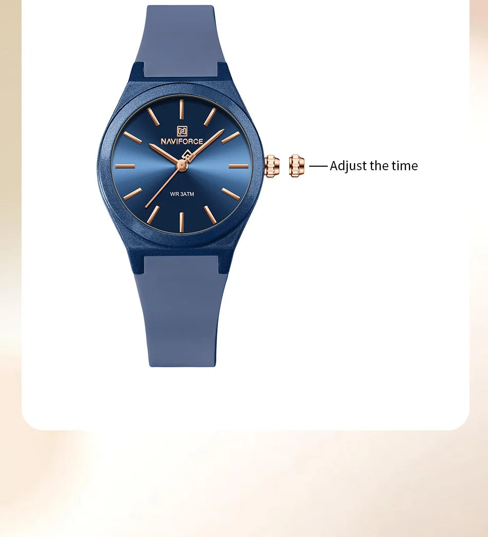NAVIFORCE 2025 Women Fashion Watches Quartz Watch Sports Silicone Strap Ladies Wristwatches Simple Clock Gift relogios feminino