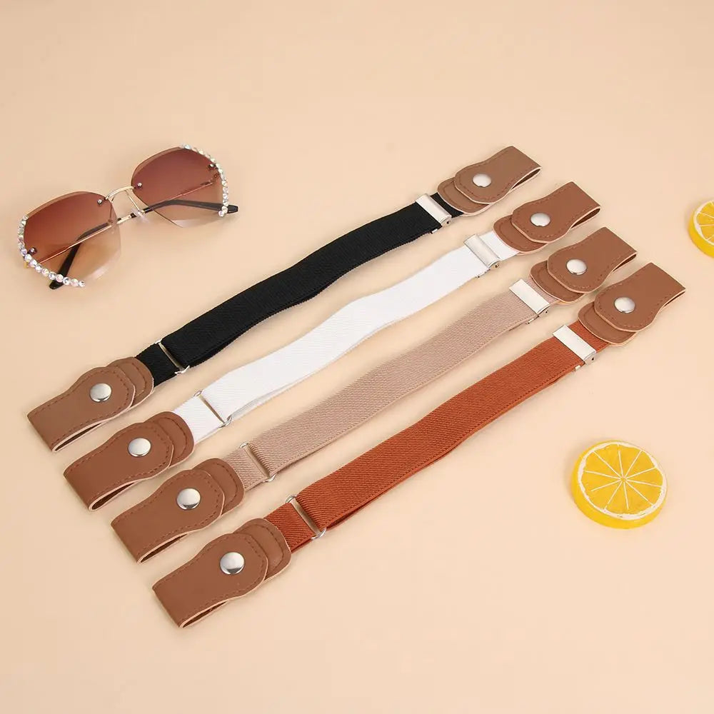 Fashion Stretch Boys and Girls Stretch Canvas Kids belts Waist Belt Buckle-Free Belt