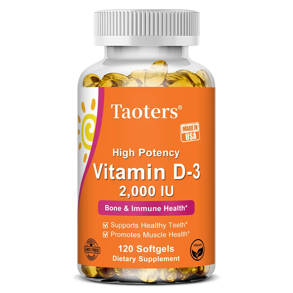 High Potency Vitamin D-3 2,000 IU - Promotes Muscle, Teeth, Bone and Immune Health