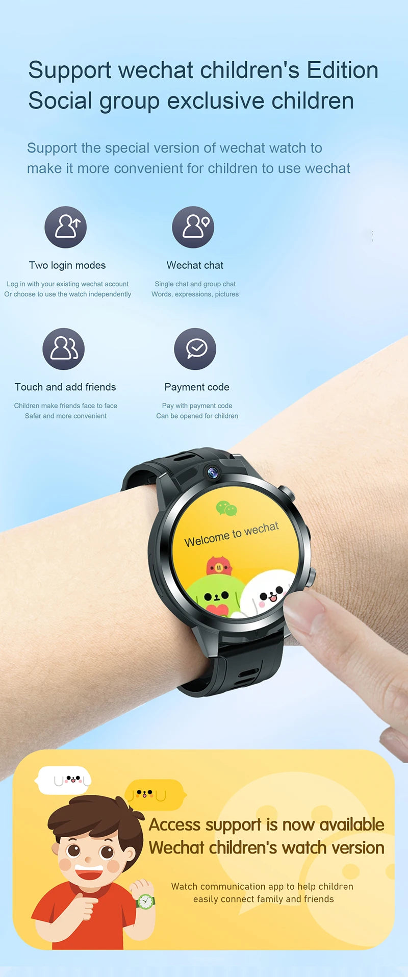 New Arival 1.6inch 4G All Netcom Can help children learn Smart Watch Dual cameras 4+6GB body temperature ECG monitoring Watch