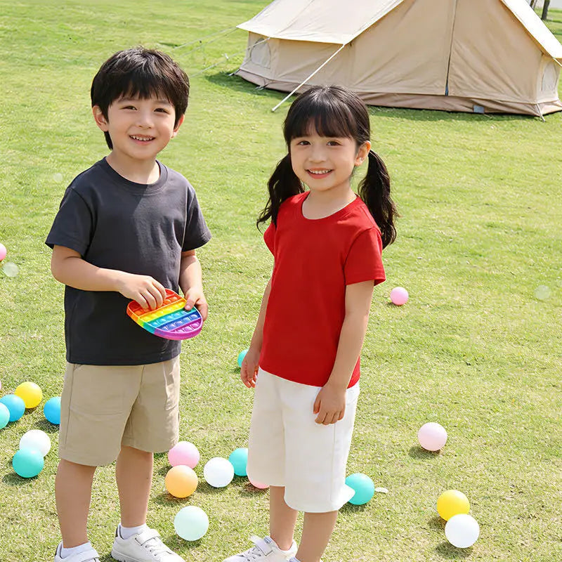 3-13 Years Boys Tshirts Cotton Short Sleeve Girls Clothes Summer Solid T-shirt Teenage Children Tees Kids Korean Top Baby Cloth