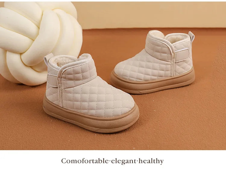Winter Plush Boots For Children Soft Warm Velvet Snow Boots For Kids Anti-slippery Waterproof Boy's Girl's Winter Boots