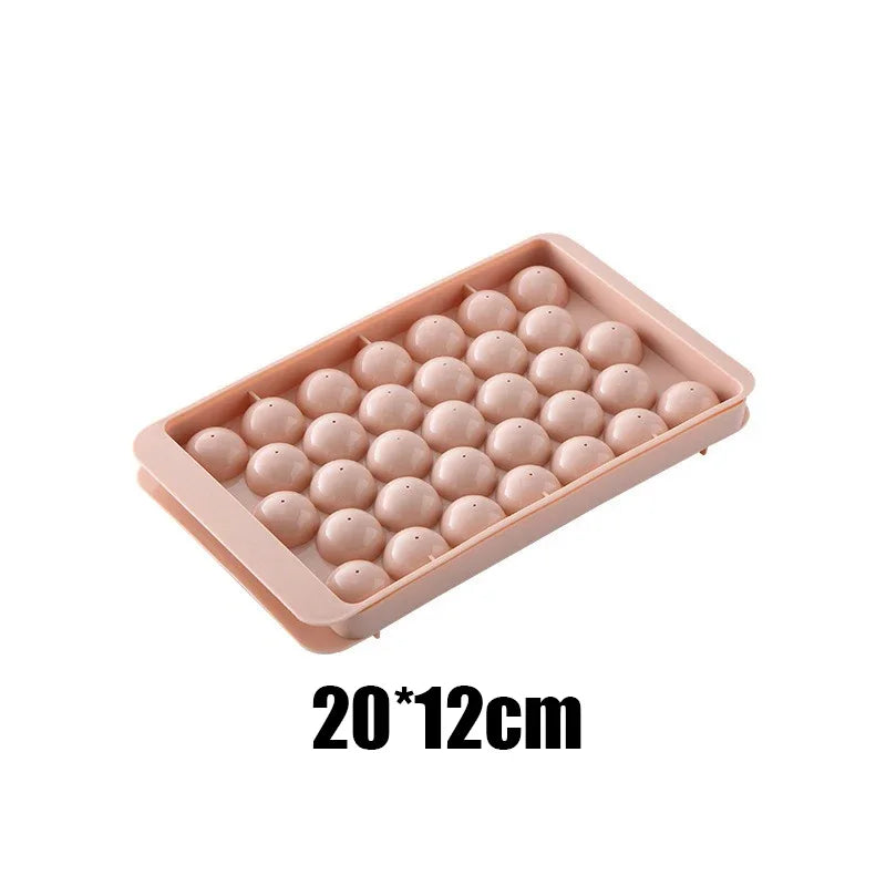 33 Ice Ball Mold - Whiskey Cocktail Round Ice Cube Maker with Lid, Perfect Hockey Ball Shape, BPA Free Mini Tray Kitchen Tools