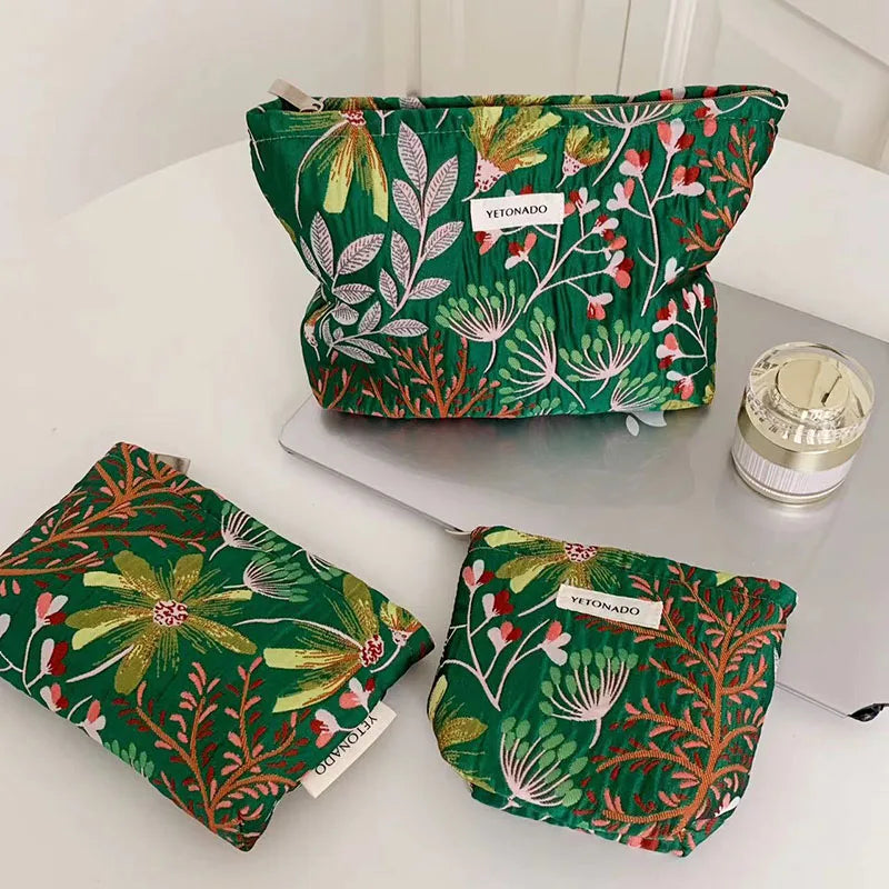 Makeup Bag Women Cosmetic Bag Flower Toiletry Pouch Case Organizer Make Up Bag Travel Wash Girls Travel Storage pouch