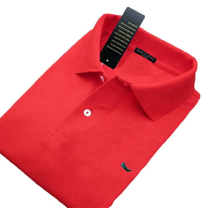 Top Quality Solid Color Mens Polos Shirts 100% Cotton Short Sleeve Casual Polos Hommes Fashion Summer Lapel Male Tops 811