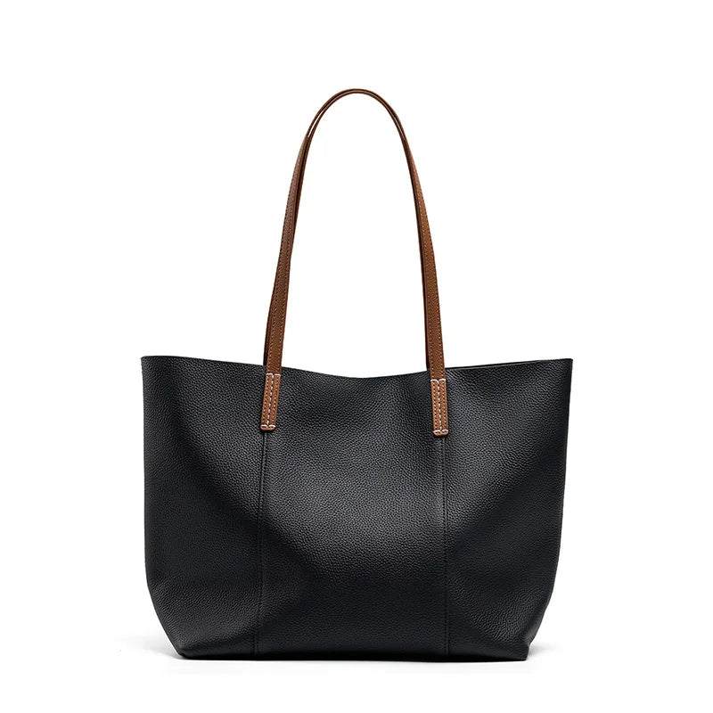 100% Genuine Leather Women's Tote Bags Luxury Designer Large Capacity Women Shoulder Bag Soft Cowhide Female Handbags 2378