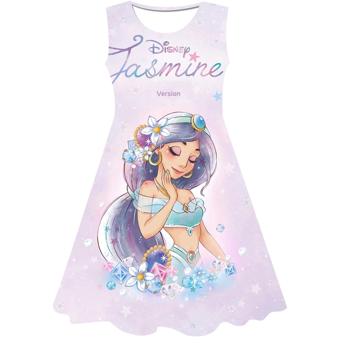 Disney Jasmine Princess Flower Girl Dress Summer Wedding Birthday Party Kids Dresses For Girls Children's Costume Teenager Prom