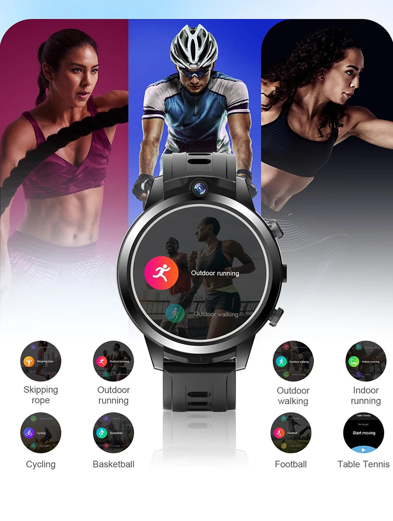 New Arival 1.6inch 4G All Netcom Can help children learn Smart Watch Dual cameras 4+6GB body temperature ECG monitoring Watch