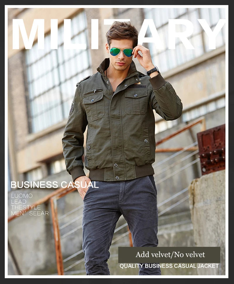 2024 Men's Tactical Jacket Autumn Winter Fleece Tactical Jackets Men Casual Multiple Pockets Windproof Outdoor Workwear Coat