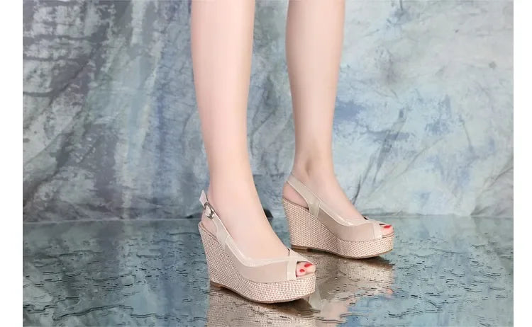 Size 33-40 Summer High Heel Wedges Sandals Female Peep Toe Leisure Platform Sandals Women Shoes