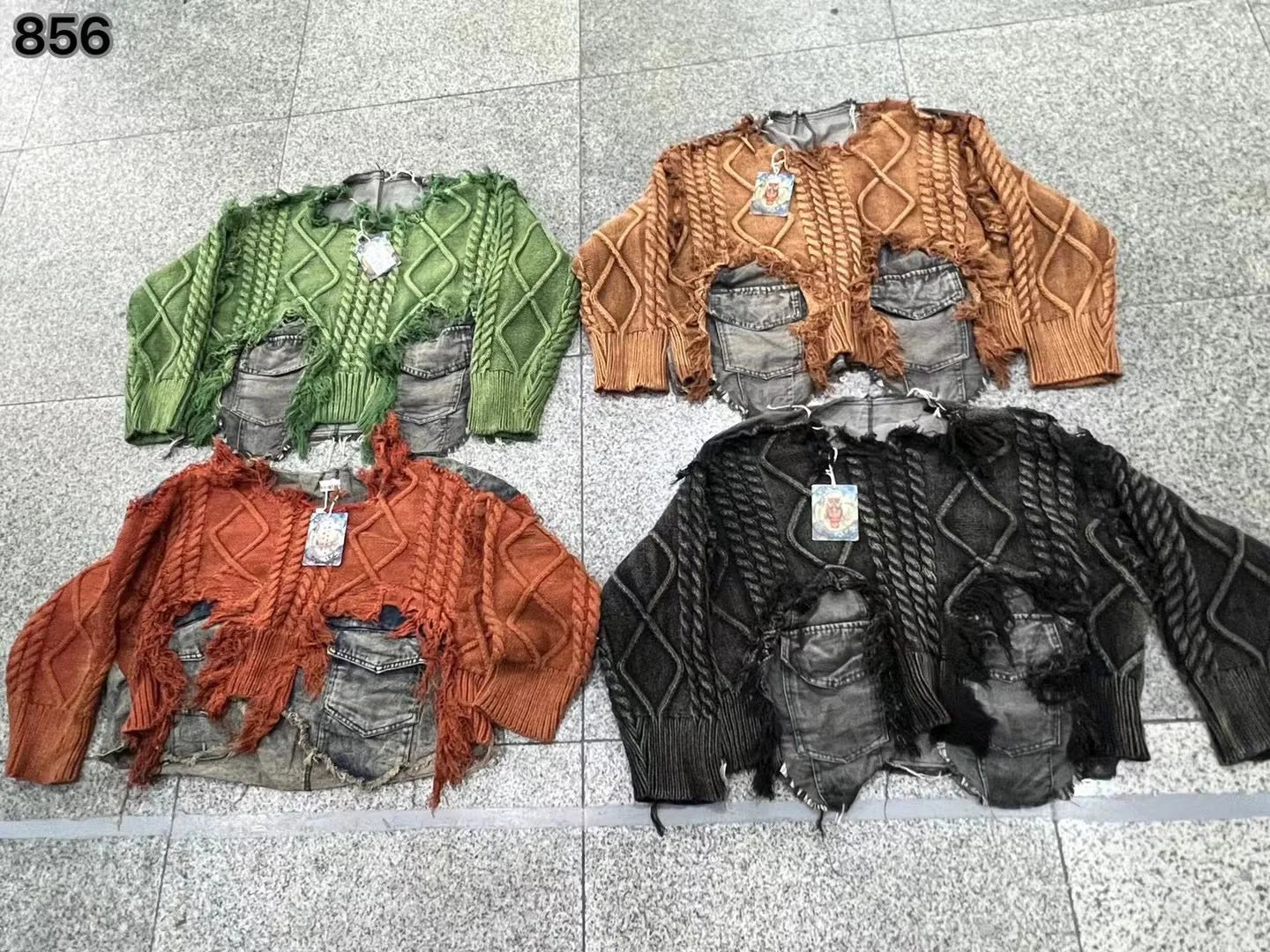 Tannt Women Sweater Patchwork Asymmetry Pullover Knitting Tops Asymmetry Color Matching Loose Long Knitting Sweaters 2025 New