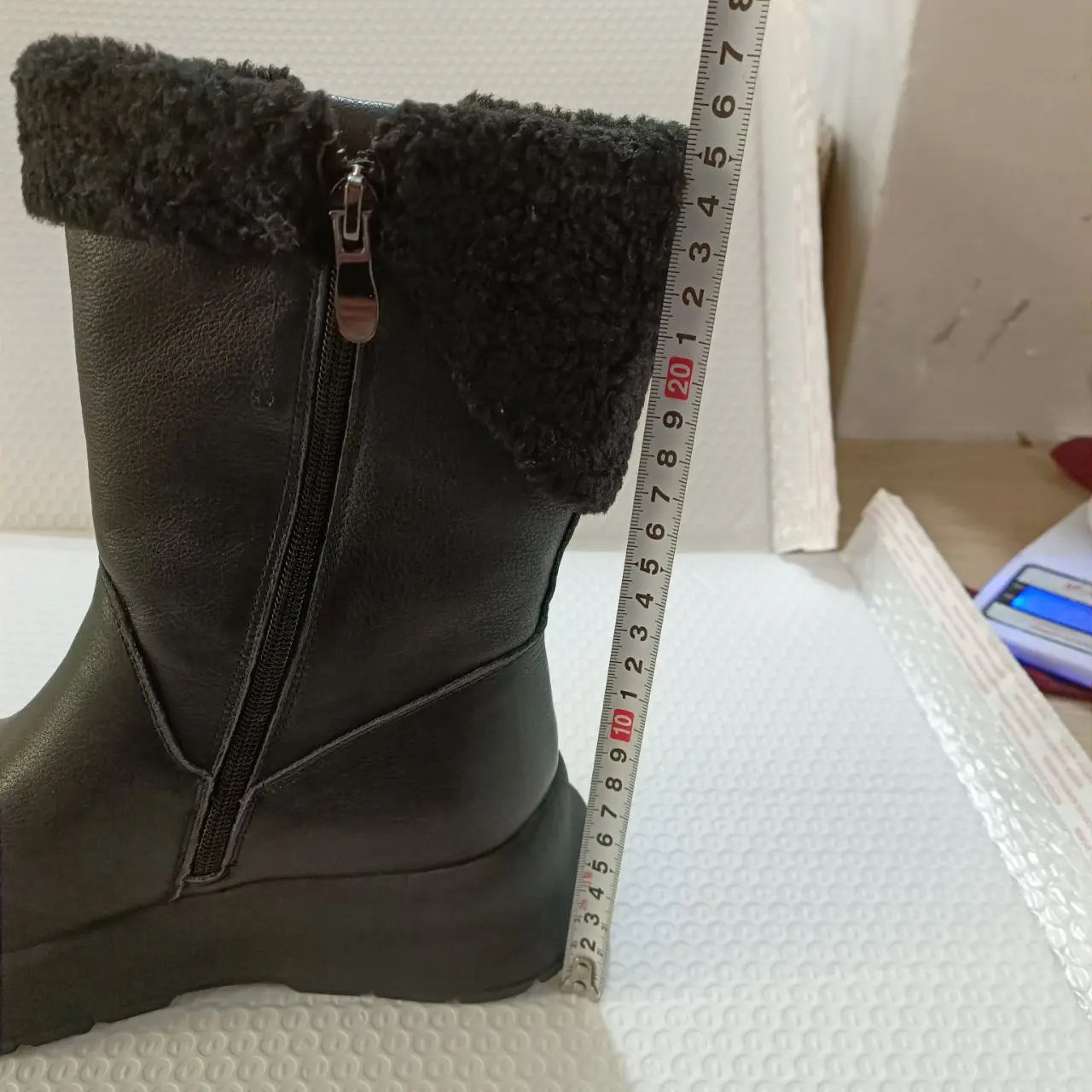 Koznoy 5cm Natural Genuine Leather Chunky Cow Spring Rubber Ankle Boots Soft Soled Winter Plush Flats Booties Autumn Women Shoes
