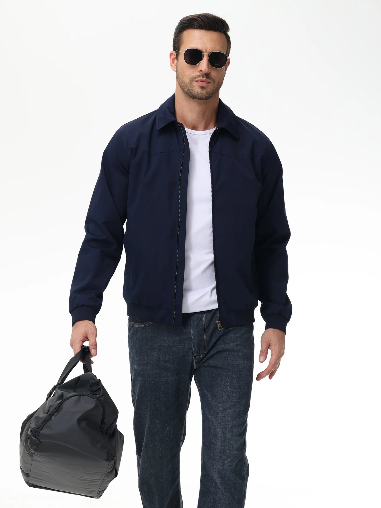 Mens Business Casua Jacket, Autumn Winter Windbreaker Waterproof Warm Coat with Inner Pocket Daily Workout A Gift for Present