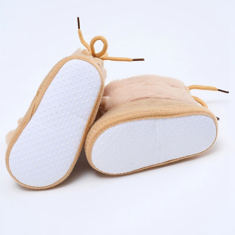 Winter Snow Baby Boots Warm Newborn Toddler First Walkers Baby Girls Boys Shoes Soft Sole Fluff Balls Thermal Snow Booties