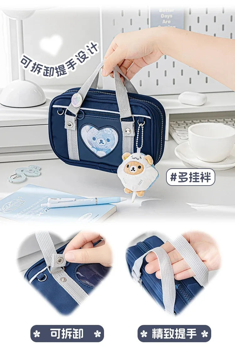 New Arrivals Large Capacity Makeup Bags  Academic Style Cosmetic Bag Multifunctional Fabric Storage Bag for Women Wholesales